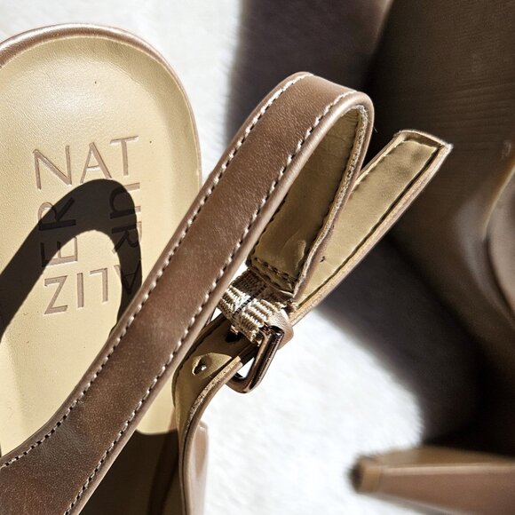 NATURALIZER, Rose gold sling back pointed pumps with stylish buckle detail - Picture 14 of 15